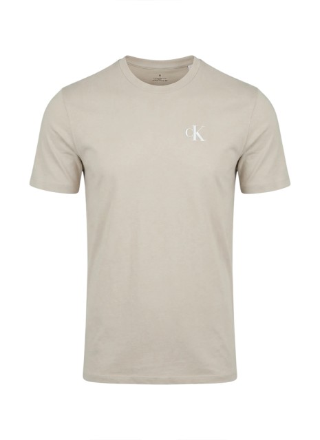 Camiseta Calvin Klein SS 30S Classic Back Monologo Tee en color beige para hombre