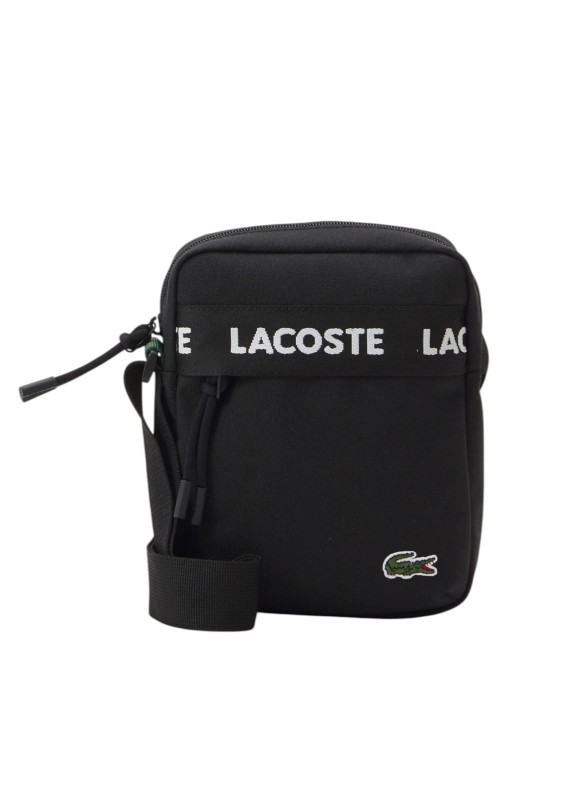 Borsa a tracolla Lacoste Neocroc Seasonal Vertical Camera Bag in colore nero per uomo.