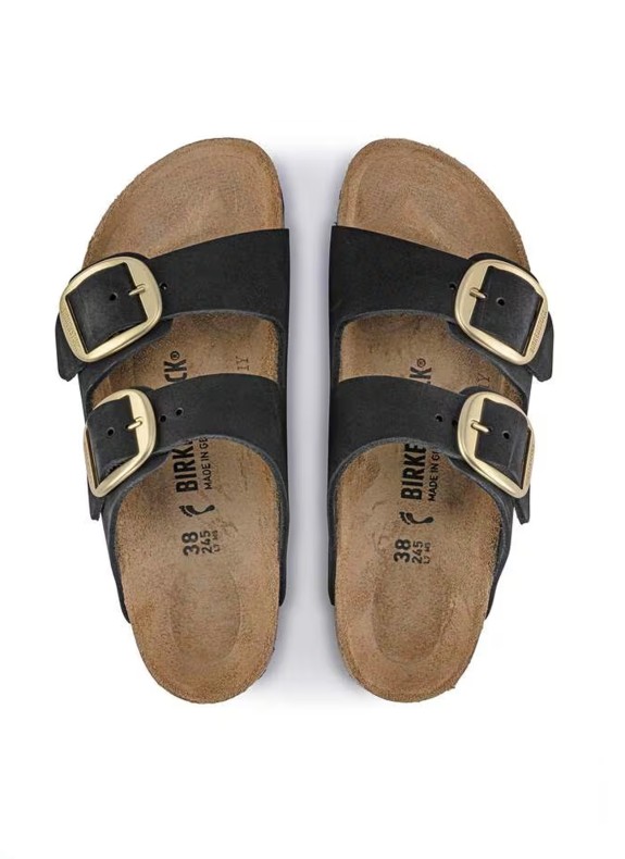 Sandali Birkenstock Arizona Big Buckle Lenb in colore nero