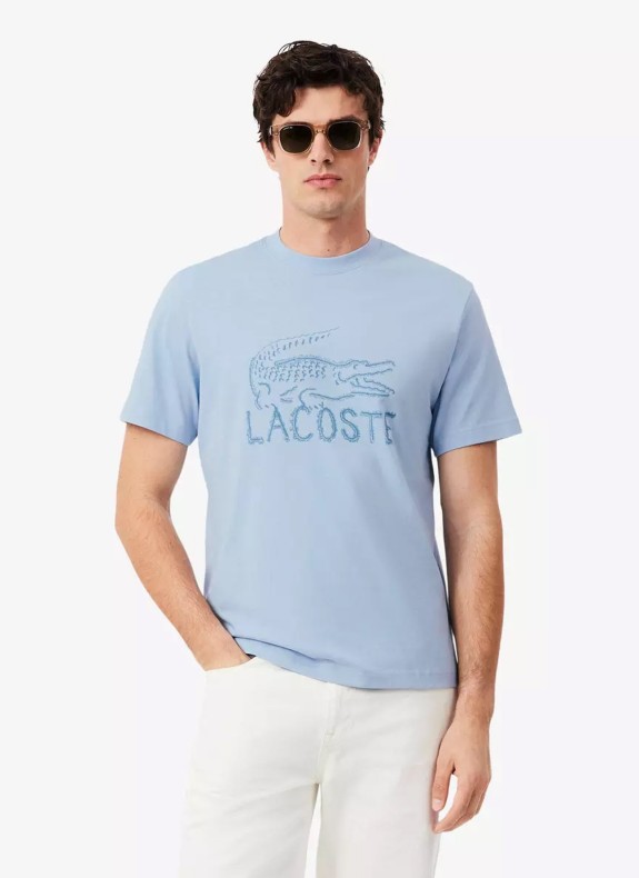 Camiseta Lacoste TH1427 na cor azul celeste para homem