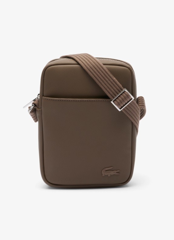 Sac bandoulière vertical Lacoste Classic Camera en cuir pour homme