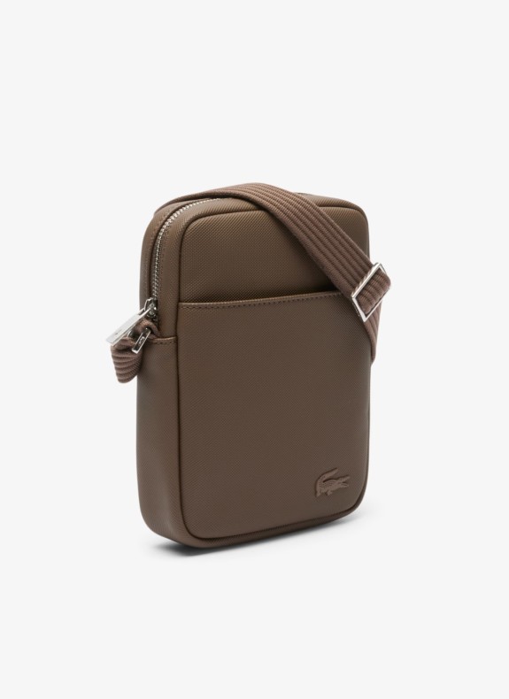 Sac bandoulière vertical Lacoste Classic Camera en cuir pour homme