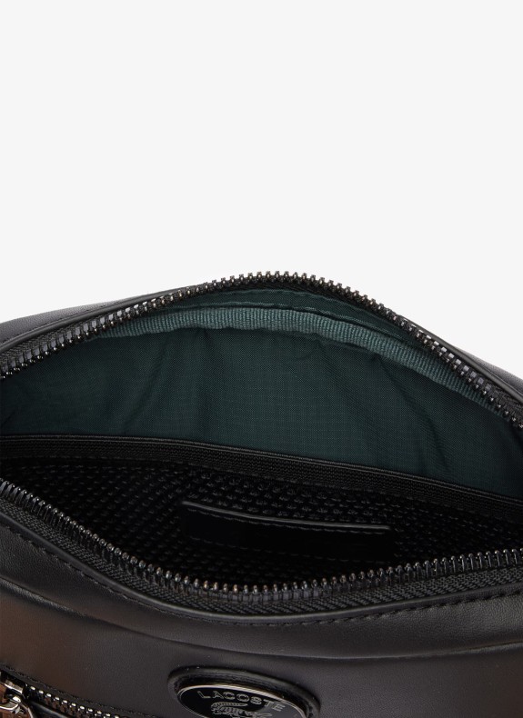 Lacoste Monogramme Leder Reporter Bag in Schwarz für Herren