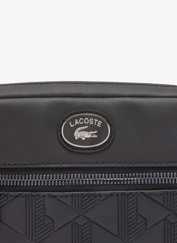 Lacoste Monogramme Leder Reporter Bag in Schwarz für Herren