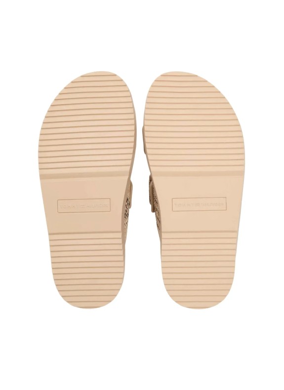 DOUBLE STRAP RAFFIA SANDAL