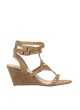 Sandali Keslem Python in colore cammello per donna