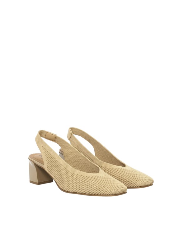 Salon à bride arrière Miss Elastic Glass en couleur camel pour femme