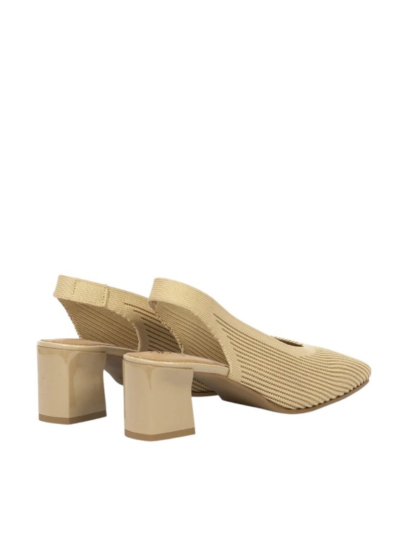 Salon à bride arrière Miss Elastic Glass en couleur camel pour femme