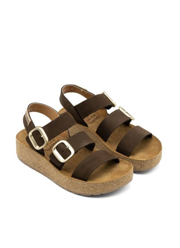 Sandalias The Happy Monk Gomera-003 en color marrón para mujer