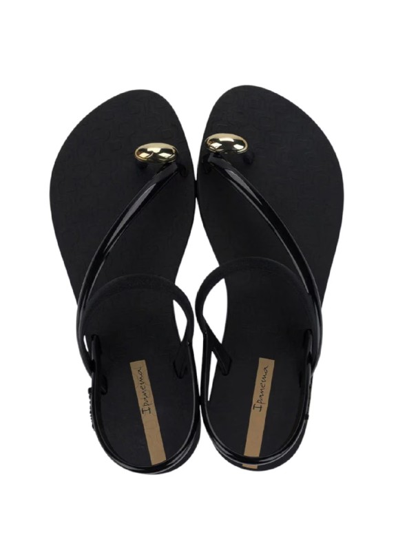 Chancla Ipanema Glam Ring en color negro para mujer