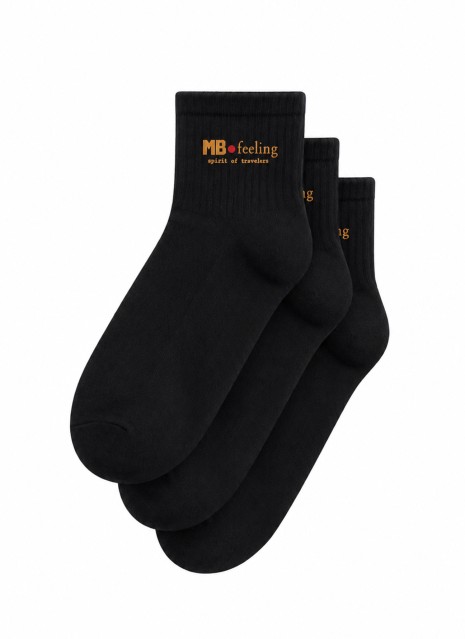 Keslem Socken 3er-Pack in Schwarz für Herren