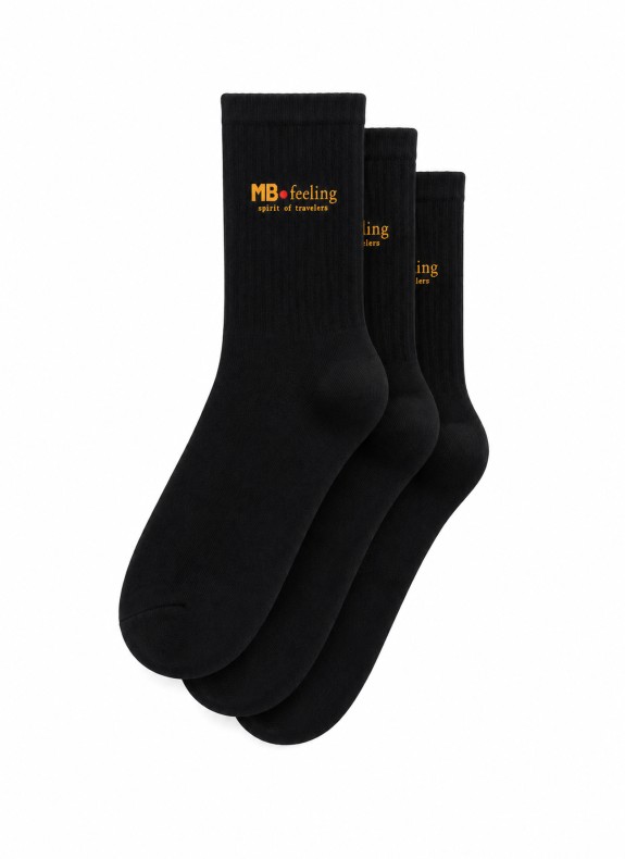 Meias Keslem pack de 3 em cor preta para homem