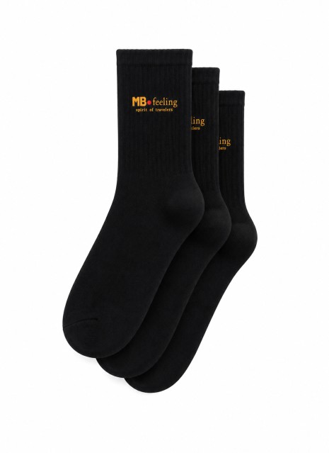 Meias Keslem pack de 3 em cor preta para homem
