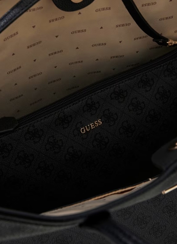 Borsa Guess Victoria 2 in 1 tote in colore nero per donna