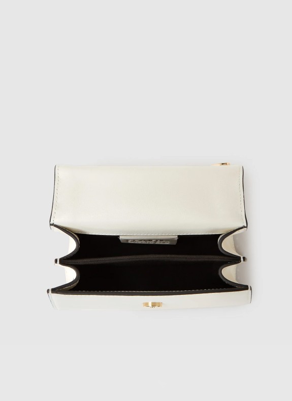 Bandolera Karl Lagerfeld K/Signature 2.0 Sm Cross na cor branca.