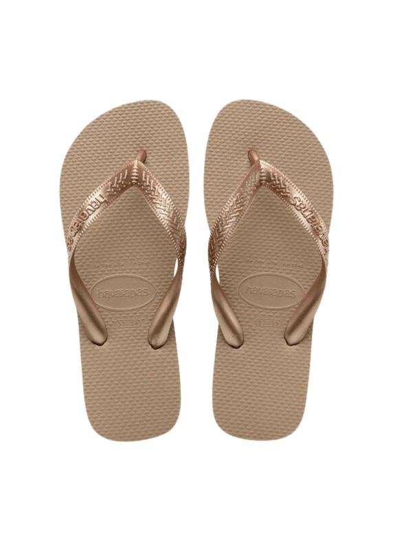 Chanclas Havaianas Top Tiras en color dorado